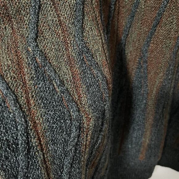 VTG Northern Isles Men's 3D Knit Sweater Size L Red Geometric Dadcore 90S Biggie - Picture 5 of 8